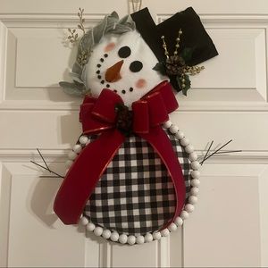 Snowman Christmas Wreath Handmade